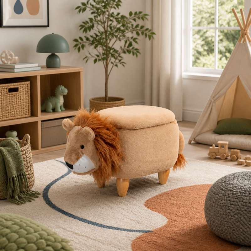 Repose-pieds avec rangement caché Luke the Lion