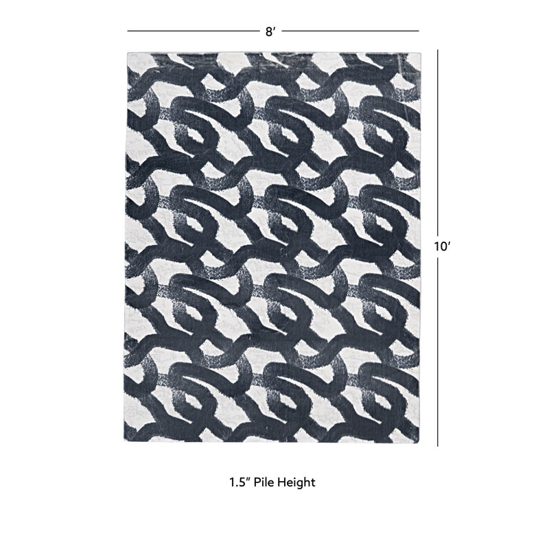 Antaniyah Faux Rabbit Fur Hand Tufted Rug, Rectangle 8' x 10'