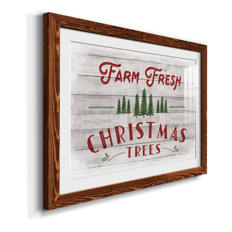 Farm Fresh Christmas Trees - Reproduction encadrée sur papier, Papier d'érable, H 31,5 po x l 23,5 po x P 1,5 po