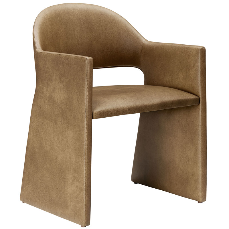 Talia   Vegan Leather Dining Armchair In Toast, Toast, Toast