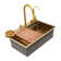 Oukaning Modern Rectangular Kitchen Sink with Single Bowl and Faucet