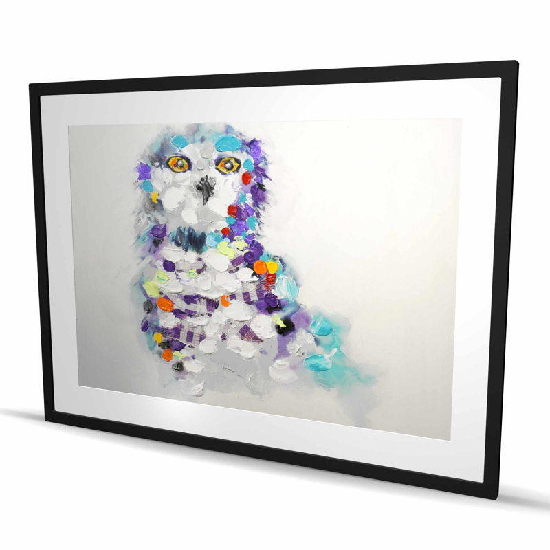 Abstract Owl - Framed Matted Print | Bird Home Decor