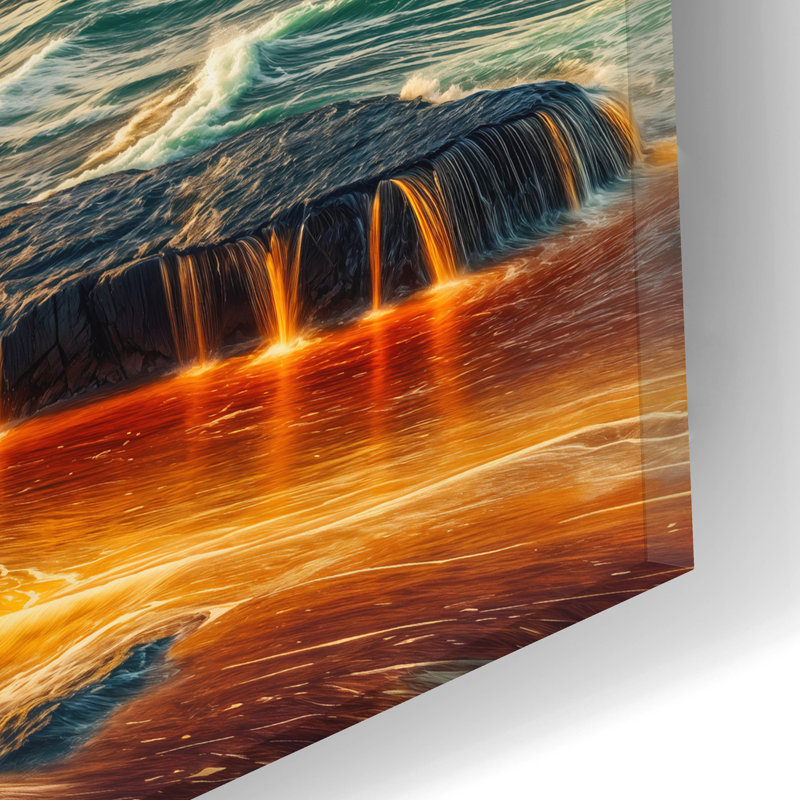 «Explore And Surf» par Rey Klimt, art mural en verre acrylique, H 12 po x l 24 po