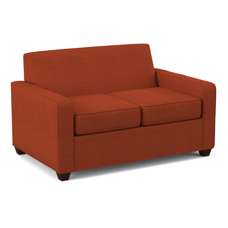 Avery 56" Square Arm Loveseat, Empire Mahogany, Antic Cinder