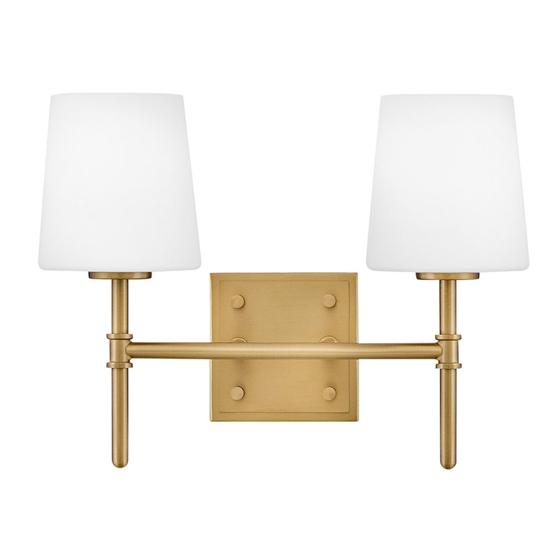 Saunders 2 - Light Bath Sconce, Lacquered Brass