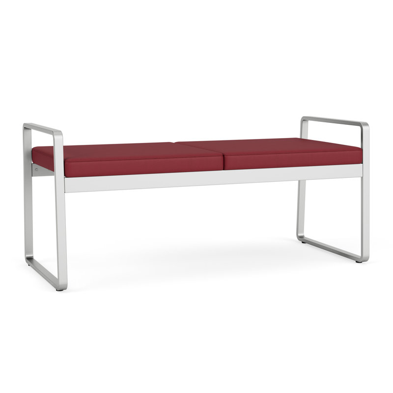 Banc en métal Gansett, Argent, Bordeaux Patriot Plus - nettoyez le vinyle avec un