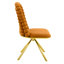 Ensemble de 2 chaises de salle à manger orange en forme de boule avec des pieds dorés et des chaises d'appoint rembourrées modernes pour la salle à manger et la cuisine