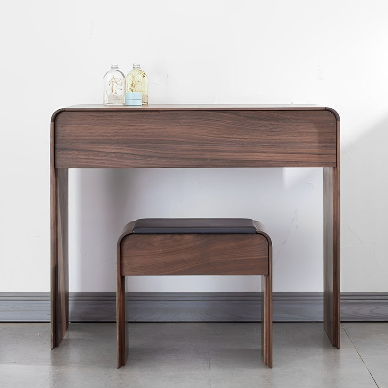 Nordic style clamshell black walnut dresser