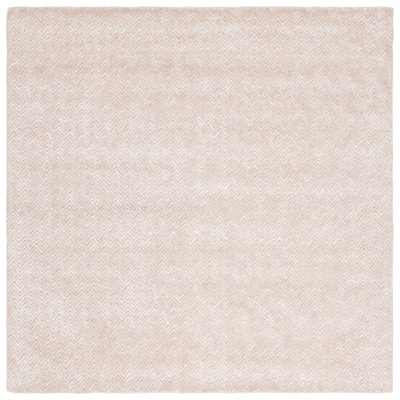 Brunilde Chevron Handmade Tufted Area Rug in Pink/Ivory