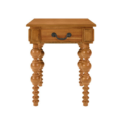 Table de bout étroite en bois massif avec tiroir, table d'appoint de canapé rétro pour le salon, assemblage facile, finition naturelle