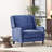 Oversized Textured Fabric Pushback Recliner, Navy Blue and Dark Brown