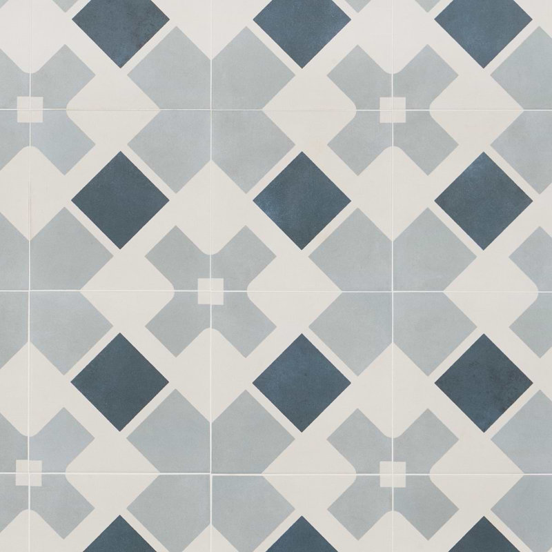Lapaz 9x9 Matte Porcelain Tile, White Cross
