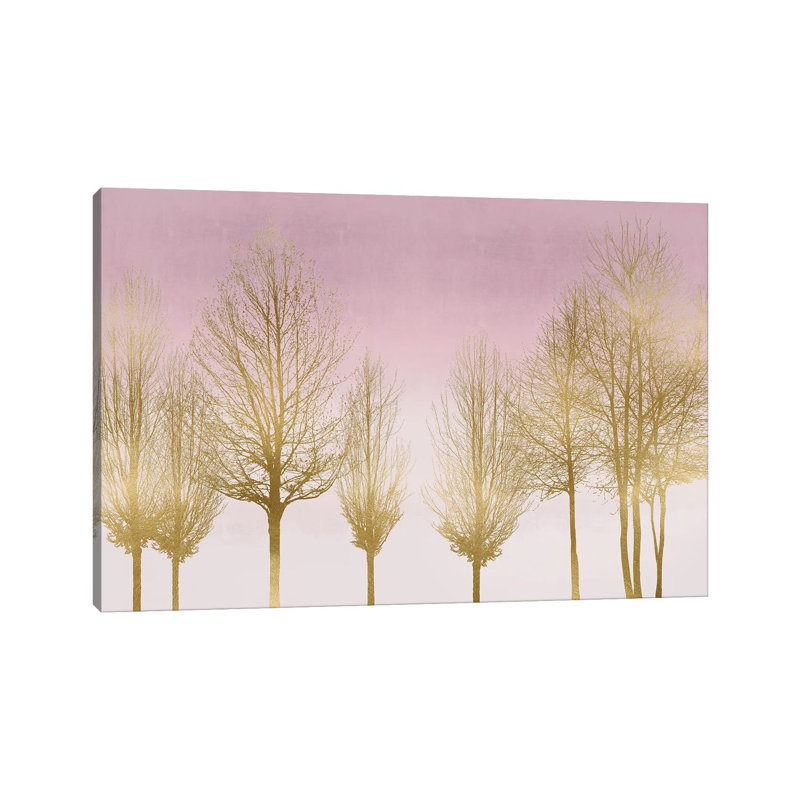 Gold Forest On Pink by Kate Bennett - Wrapped Canvas Painting, 66.04 cm H x 45.72 cm W x 1.91 cm D