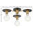 3-Light Two-Tone Semi-Flush Mount Ceiling Fixture
