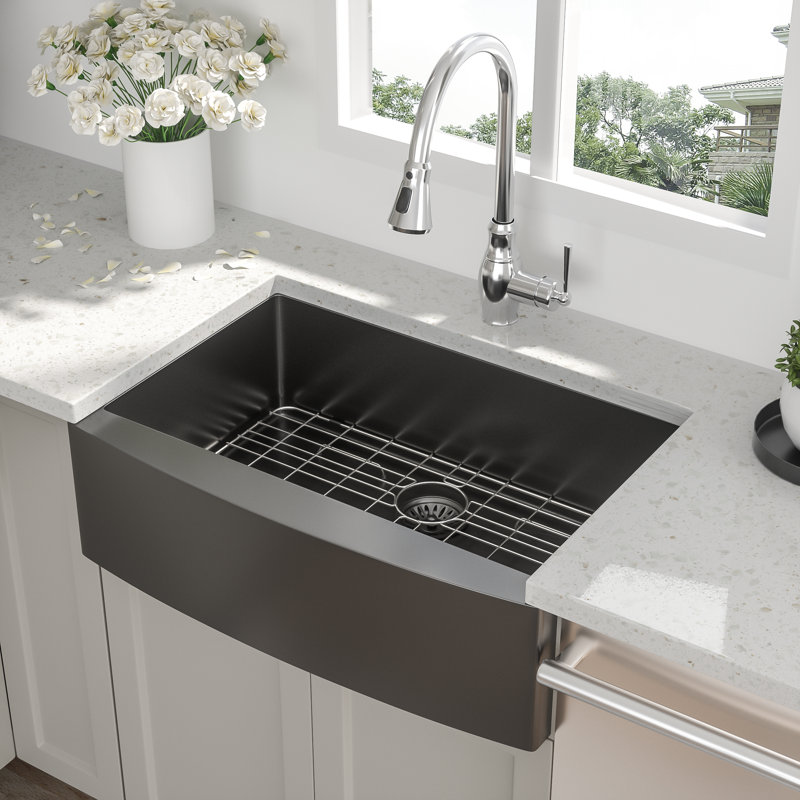 Évier de cuisine 36 pouces en acier inoxydable de calibre 16 avec grille et crépine