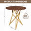 Table de salle à manger 37 "pour 2-4 - Plateau en bois aggloméré noyer, pieds en métal doré-372423081