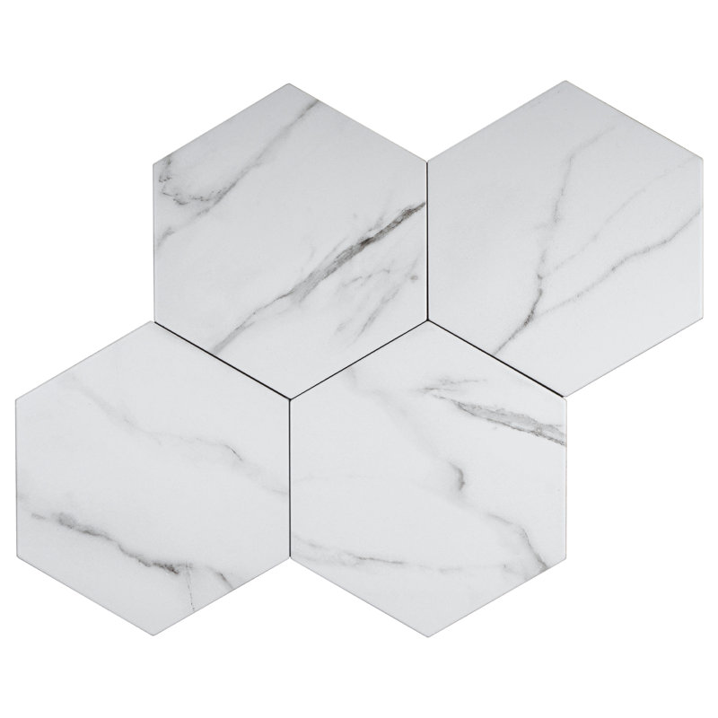 Carreau de porcelaine 7,7 po x 8,9 po Supreme Tile Elegance, Blanc