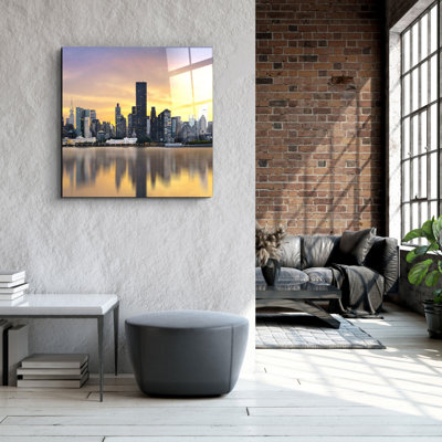 Superbe peinture décorative en verre trempé de 31,5 po x 31,5 po | 100% verre trempé, épaisseur: 0,16 pouce | Imprimé UV pour des couleurs éclatantes et une durabilité | Décoration murale parfaite pour le salon, la chambre à coucher ou le bureau, design élégant et moderne