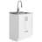 Reed 28"W Utility Sink & Laundry Cabinet with Pull-Out Facte and Stainless Steel Sink, Pure White