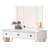 Unique Modern Bedroom Vanity Set W Stool Foldable Mirror Drawers White Color MDF Veneer 1Pc Vanity Furniture-49198927