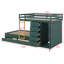 Lit superposé en bois avec petite armoire et 2 grands 5 petits tiroirs de rangement-607098122