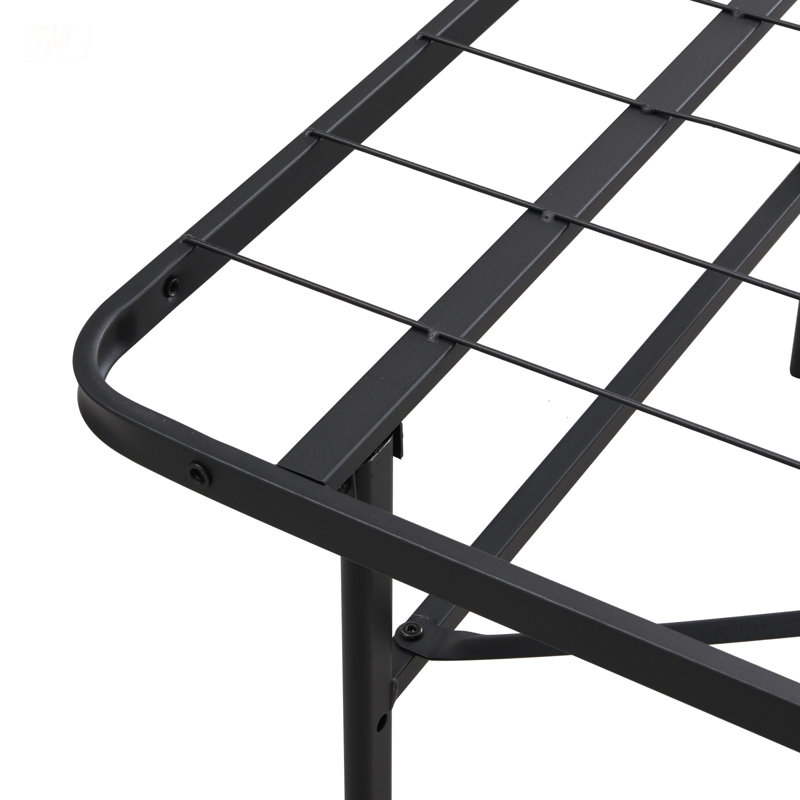 Queen Metal Platform Folding Bed Frame With 14 Inch High Storage, Heavy Duty Steel Slat, Easy Assembly, No Box Spring Needed
