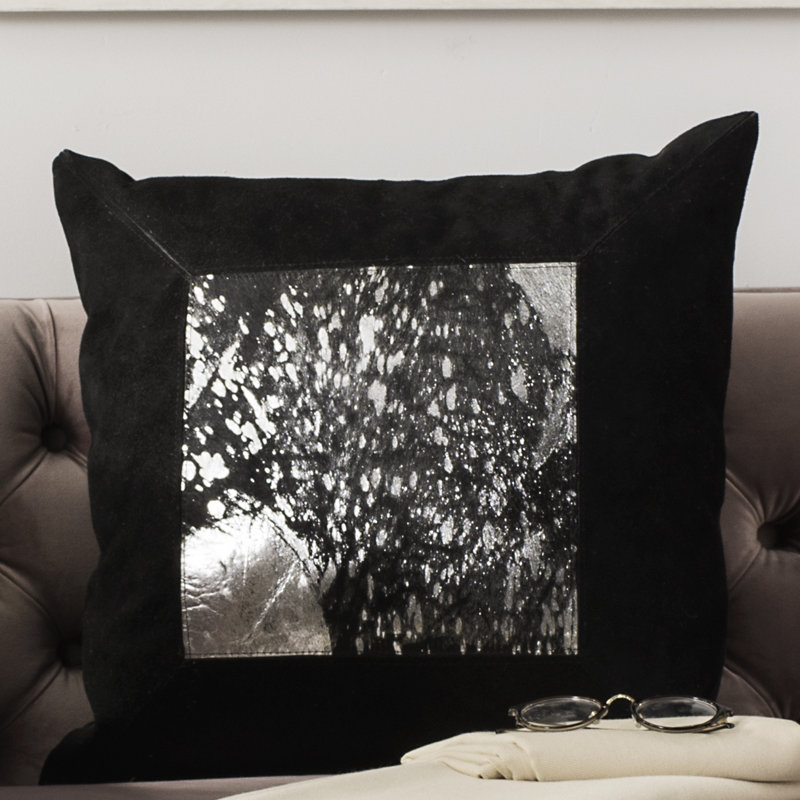 Geometric Cowhide Throw Pillow