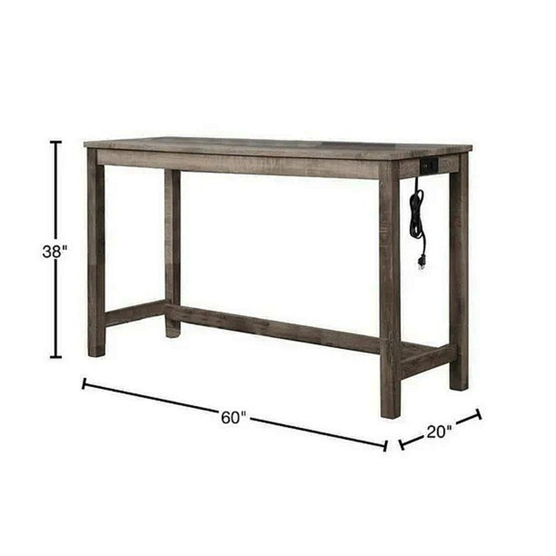 Transitional 3 Piece Counter Bar Dining Set, Brown, Brown, Brown/Beige