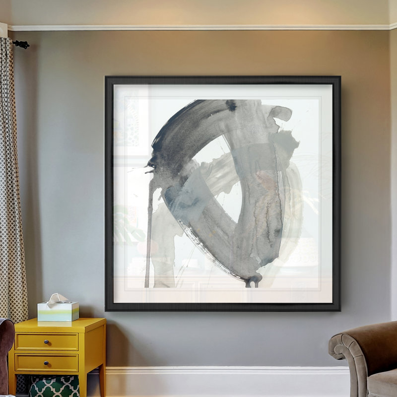 «Swath III», peinture sur toile, H 17,5 po x l 17,5 po x P 1,5 po, Cadre noir