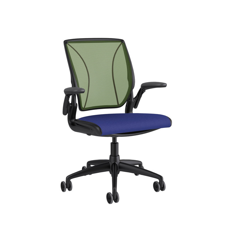 Mesh Task Chair, Corde/Thalo, Monofilament Stripe/Green, Black