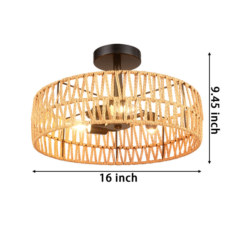 Plafonnier encastré 16 po Boho