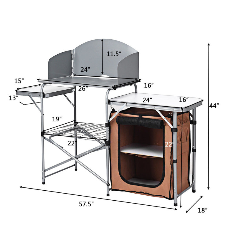 Table de barbecue portative Gymax, Rouge pâle