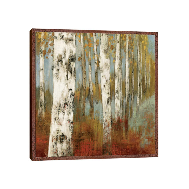 Along The Path II by Allison Pearce - Painting on Canvas, 45.72 cm H x 45.72 cm W, Classic Brown Wood Framed Canvas