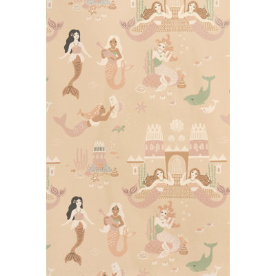 Papier peint récif sirène beige sable