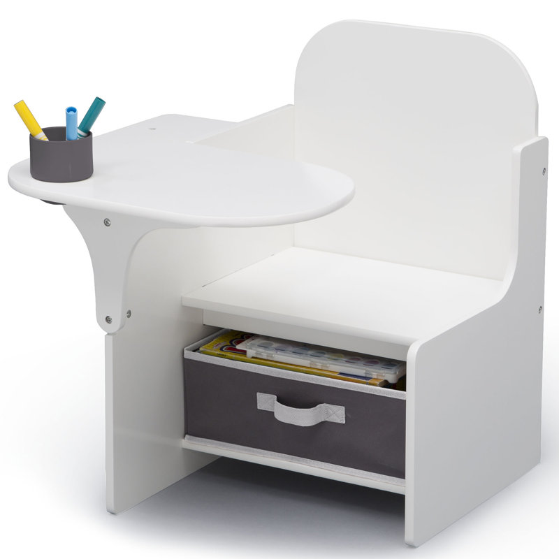 Bureau pour enfants avec porte-gobelet, Blanc Bianca