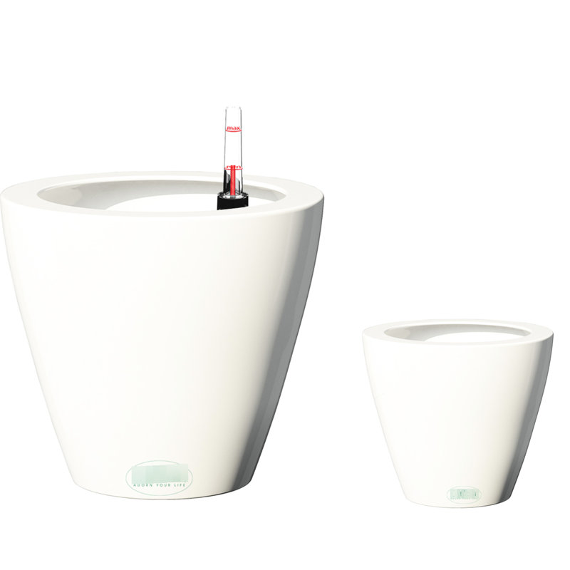Smart Self-Watering Planter Pot 2 - White Round Cone For Garden Lovers Indoor And Outdoor, White