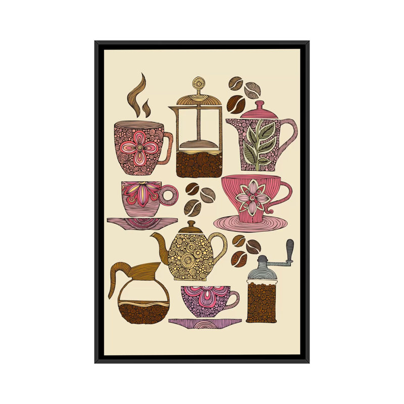 «Have Some Coffee», impression sur toile tendue, H 26 po x l 18 po x P 1,5 po, Toile avec cadre noir