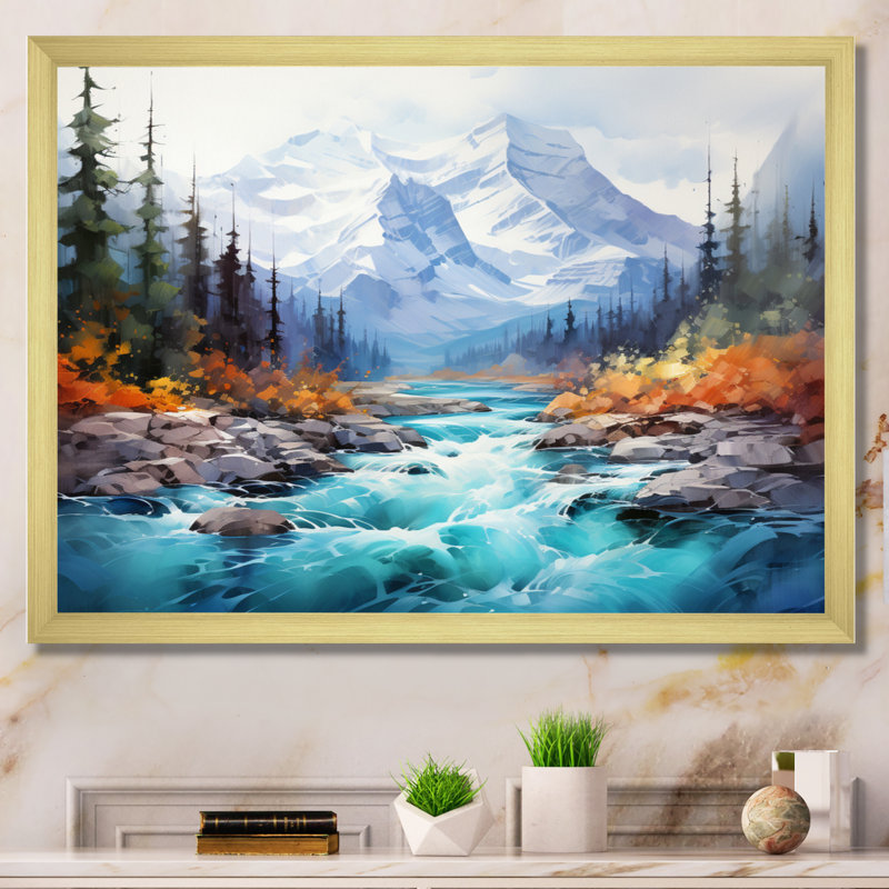 Canada Misty Mountain Majesty I sur impression sur toile, H 34 po x l 44 po x P 1,5 po, Encadrement doré