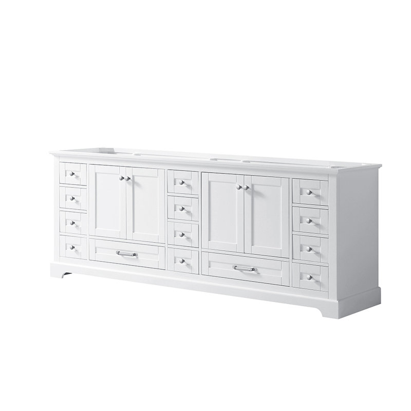 White Double Freestanding Vanity with Ample Storage