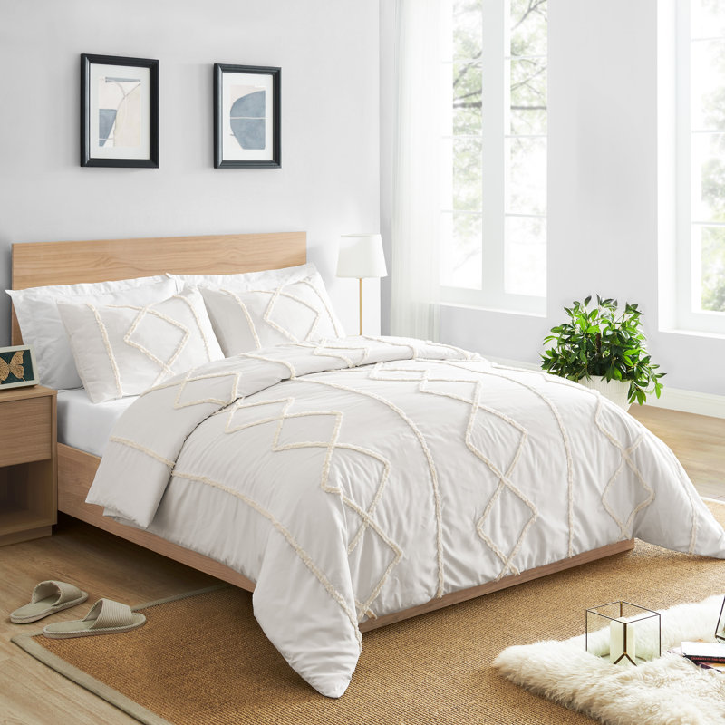 Ensemble de housse de couette Diamond, Housse de couette pour grand lit et 2 taies décor