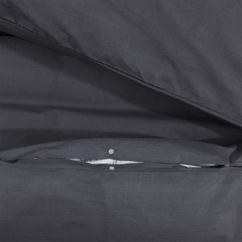 Grey Microfibre Duvet Cover Set, 140 x 200 cm + 65 x 65 cm