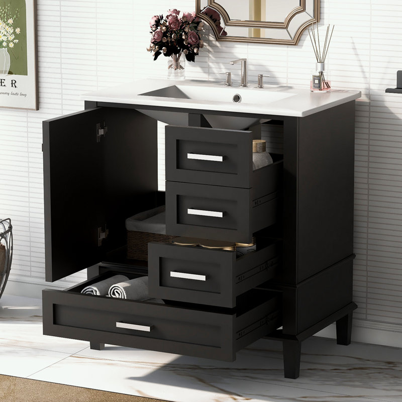 Richi Freestanding Bathroom Cabinet, Black