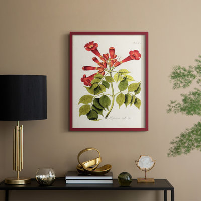 «Tropical Trumpet Flowers II», reproduction encadrée - bois massif