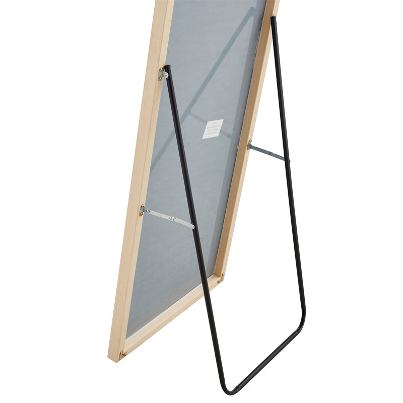 Quinnisha Rectangle Mirror, 58" H x 15" W, Light Oak, Solid Wood