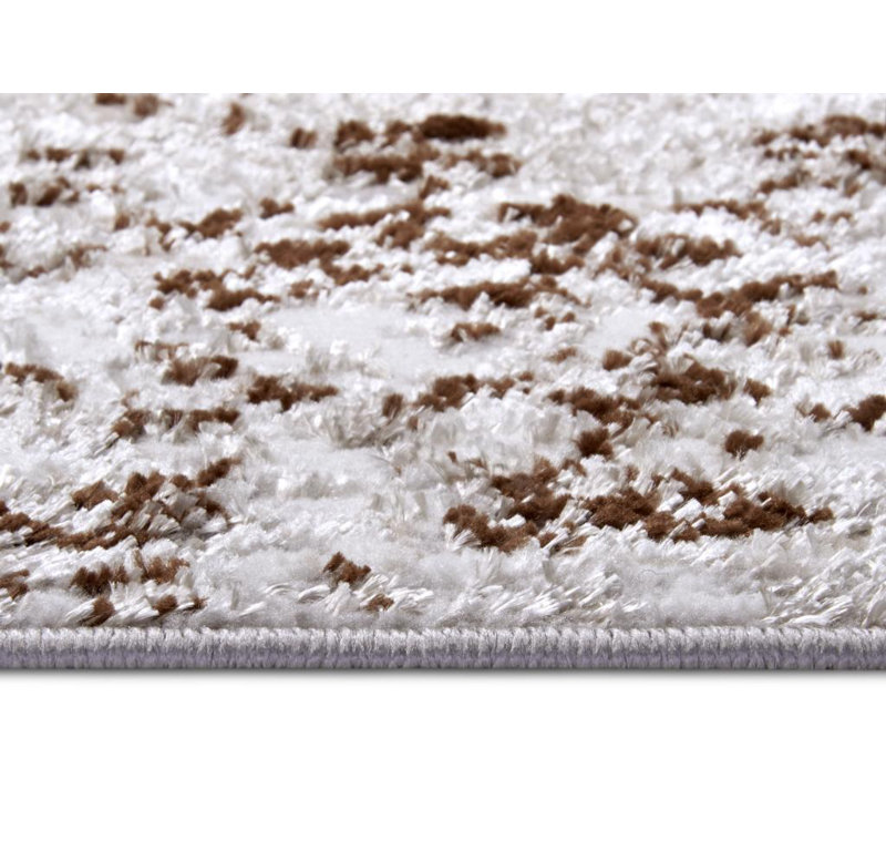 Shine Cream brown Rug, Rectangular 57 x 90cm