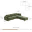 Canapé modulaire rembourré 5 pièces avec base en bois massif l 126,8 po Solena-34508617