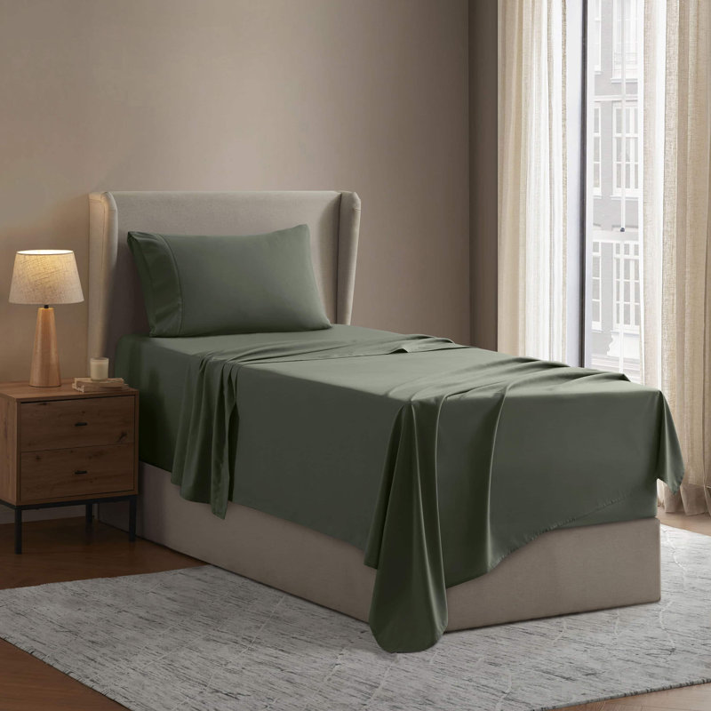 Luxury Collection Classic Smooth Thread Sheet Set, Basil, Twin XL
