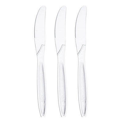 Couteaux jetables en plastique transparent