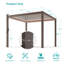 Pergola solaire à DEL en aluminium avec persienne à manivelle-108218755