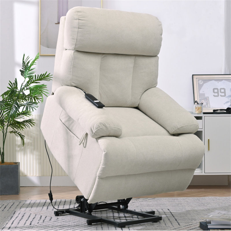 Oversized Power Lift Recliner Chair For Elderly, Electric Fabric Recliner Chair For Seniors, Home Theater Seating,Reclining Sofa Chair With Remote Control,Side Pocket ,Spacious Seat